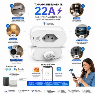 Imagem de Tomada inteligente 22A 6000W Profissional Wifi Medidor Consumo Premium