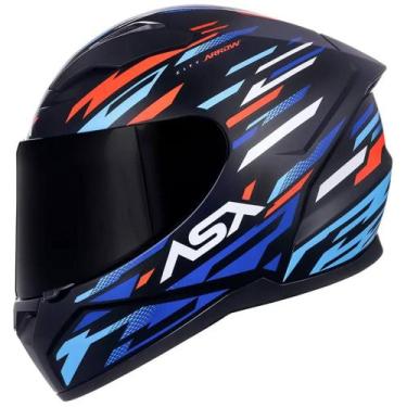 Imagem de Capacete Fechado Asx City Arrow Preto Fosco Vermelho Azul -, 62/XL (61