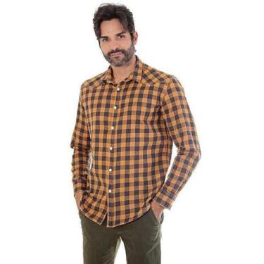 Imagem de Camisa Flanela Slim Fit Xadrez Ferrugem/Preto - EQUINÓCIO, Ferrugem, P