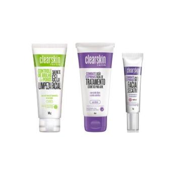 Imagem de kit clearskin contra acnes e espinhas sabonete em gel loção de tratame