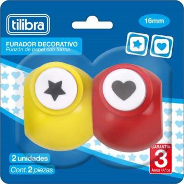 Imagem de Furador Mini 16mm Decorado Sortido Com 2 Tilibra