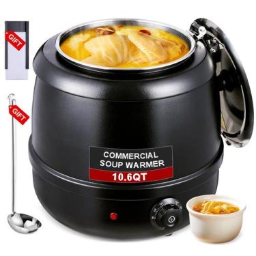 Imagem de Aquecedor de Sopa Elétrico JIVGDN 10.6QT 500W - Ideal para Festas e Ev