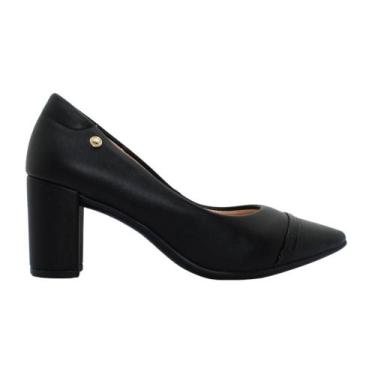 Imagem de Sapato Feminino Scarpin Salto Bloco Topstart Ref:1478-003, 35, Preto