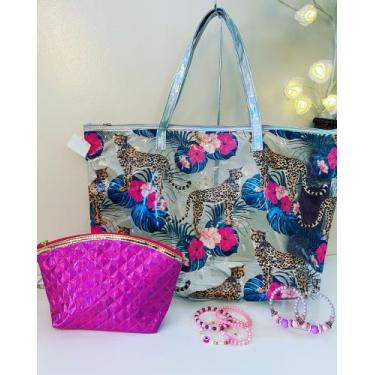 Imagem de Bolsa de praia animal print transparente - Symmon 