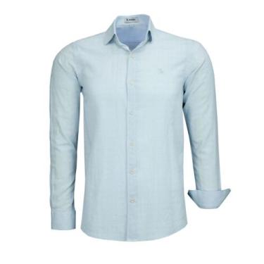Imagem de Camisa Social Amil Masculina Linho Comfort Manga Longa Sem Bolso 1881 