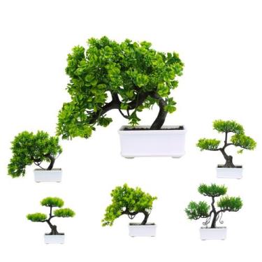 Imagem de Mini Bonsai Arvore Artificial com Vaso Decorativo Enfeite Castela - CA