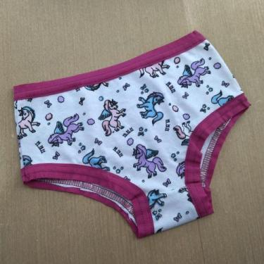 Imagem de Calcinha Infantil Algodão Anti Marcas Cor:Viés Fúcsia/ EstampVarTamanh