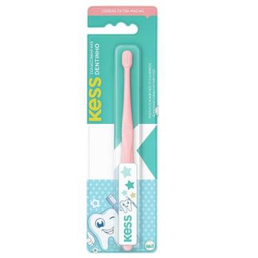 Imagem de Kit Escova de Dentes e Porta Escova Infantil Bebê Extra Macia Confortá