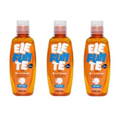 Imagem de Kit 3 Shampoo Infantil Elefunte Cheirinho Bebê Suave 200ml