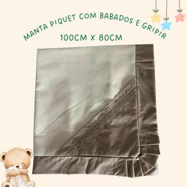 Imagem de Manta 100% Algodão para Bebê  Gripir e Babado Elegante - BEGE - maryba