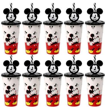 Imagem de Kit Copos Mickey 500ml Lembrancinha Festa Infantil Sacola Surpresa Ani