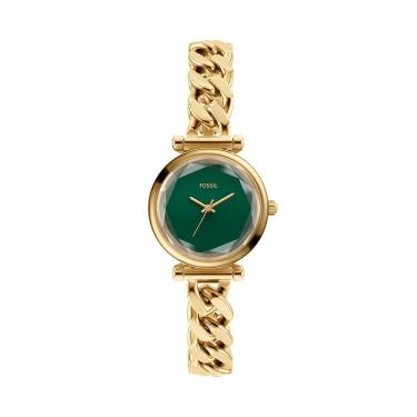 Imagem de Relógio Feminino Carlie Analógico em Aço Inox Dourado com Mostrador Verde Fossil ES5441-1VN