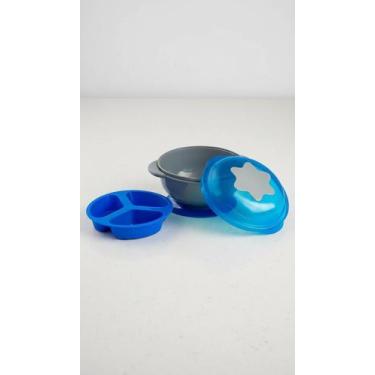 Imagem de Prato Infantil Com Ventosa 400ml Azul e Cinza - Congratulations Store