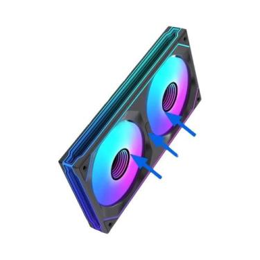 Imagem de Ventoinha ARGB Siamese Para PC LOVINGCOOL Com Display Digital E Efeito