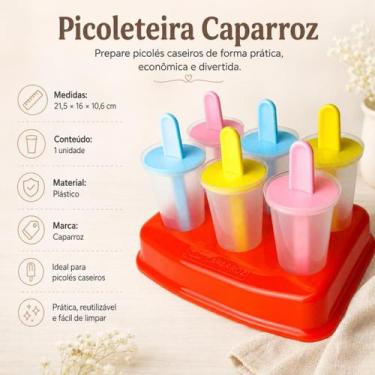 Imagem de Picoleteira Caparroz 21,5x16x10,6cm Plástico Reutilizável para Picolé 