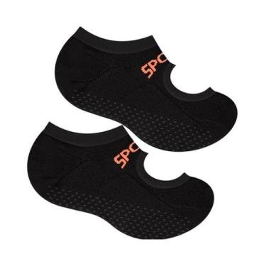 Imagem de Meia Selene De Pilates 7780 Preto/Laranja, 34/38, Preto, Branco