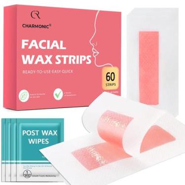 Imagem de Tiras de Cera Facial Charmonic 60 Unidades com Lenços Pós-Cera