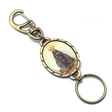 Imagem de Chaveiro Nossa Senhora Aparecida Metal Resinado Com Mosquetão