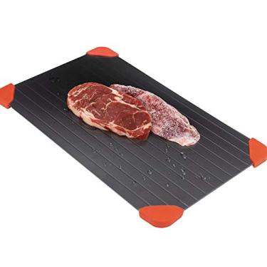 Imagem de Bandeja de descongelamento para alimentos congelados, placa de descongelamento saudável, placa de descongelamento mágica, placa de descongelamento de alumínio para aviação, bandeja