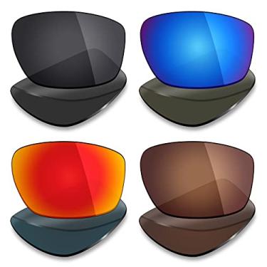Imagem de Mryok 4 pares de lentes polarizadas de substituição para óculos de sol elétricos D. Payne - Stealth Black/Fire Red/Ice Blue/Bronze Brown