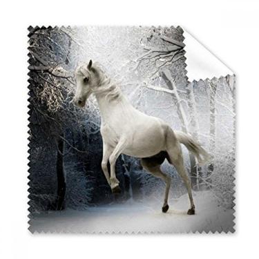 Imagem de White Horse Science Cenário Natureza Pano de limpeza de tela de telefone limpador de óculos 5 peças