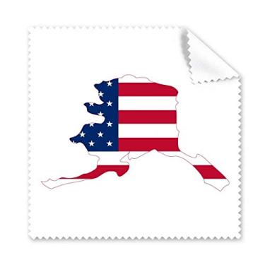 Imagem de Mapa Estrelas Listras Bandeira em Forma de Alaka USA Pano de Limpeza Limpeza para Tela de Telefone Limpador de Óculos 5 peças