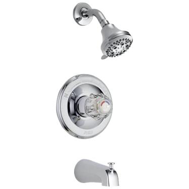 Imagem de DELTA FAUCET T13422 Banheira e chuveiro clássicos, 25,4 x 17,7 x 25,4 cm, cromado