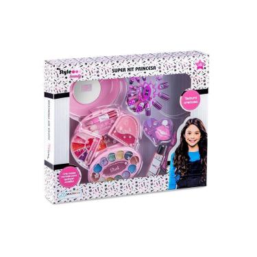 Imagem de Estojo De Maquiagem Infantil Super Kit Princesa Br1333 Rosa