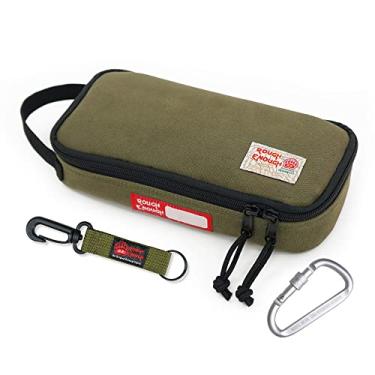 Imagem de Bolsa de ferramentas pequena Rough Enough Caixa de lápis grande para homens, meninos, organizador EDC, armazenamento para acessórios com alça de zíper, Verde militar, 24 x 11 x 8 cm, Bolsa de