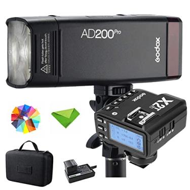 Imagem de GODOX AD200 Pro AD200Pro 200Ws com gatilho de flash X2T-F para Fuji 2.4G 1/8000 HSS, 500 flashes de potência total, reciclagem de 0,01-1,8s, bateria de 2900mAh, lâmpada desencapada/monolight