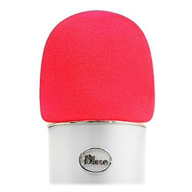 Imagem de YOUSHARES Para-brisas de microfone de espuma – Capa de microfone de tamanho grande para Blue Yeti, Yeti Pro, MXL, Audio Technica e outros microfones grandes (vermelho)