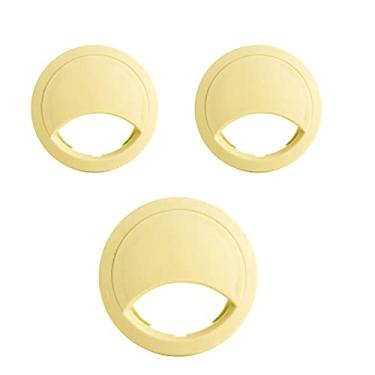 Imagem de Kit Passa Fio 60mm X 20mm 3x para Mesa e Mobiliário (Marfim)