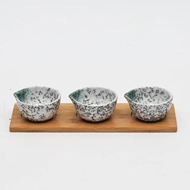 Imagem de Prato de cerâmica japonesa criativa bandeja de madeira sobremesa de frutas secas prato de doces, 13