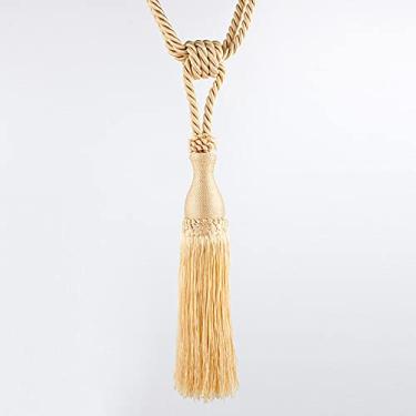 Imagem de Suporte de Cortina Europeu Fivela de Renda Cinto de Rayon Borla Cortina Acessórios Decoração de Casa, Bege, 1 peça