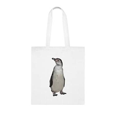 Imagem de Sacola Penguin Humboldt, presente divertido, bolsa de ombro, bolsas reutilizáveis, cesta de Natal de aniversário, ideia de presente, Branco