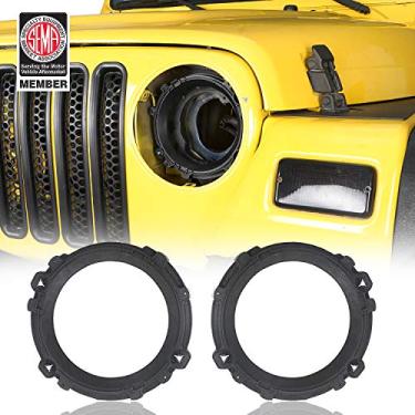 Imagem de Hooke Road Anel retentor de suporte de farol de 17,78 cm compatível com Jeep Wrangler TJ 97-06
