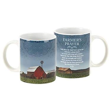 Imagem de Caneca de café de cerâmica de cerâmica branca Fazendeiros Prayer Blessings of A Farm 325 ml