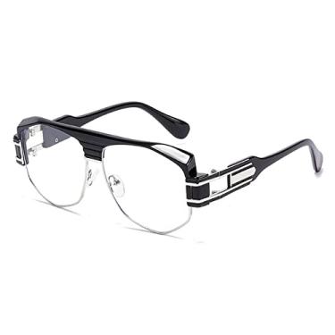 Imagem de Óculos de sol góticos fashion steampunk masculino feminino designer armação de metal óculos de sol óculos de sol de viagem, preto c6 transparente, tamanho único