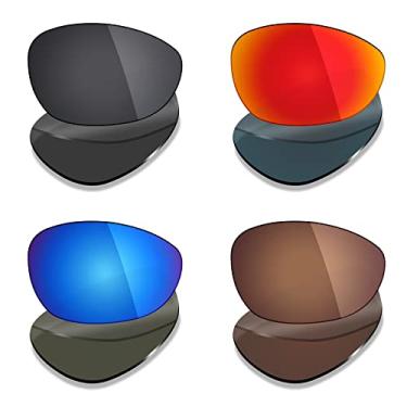 Imagem de 4 pares de lentes polarizadas de substituição Mryok para óculos de sol Oakley X Metal XX – Stealth preto/vermelho fogo/azul gelo/marrom bronze