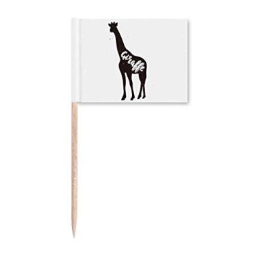 Imagem de Bandeiras de palito de dente de girafa preto e branco para decoração de festa
