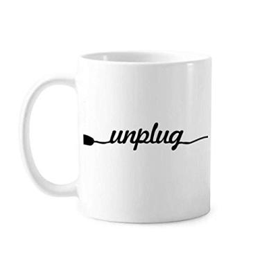 Imagem de Unplug Quote Art Deco presente caneca moderna cerâmica café porcelana xícara louça louça