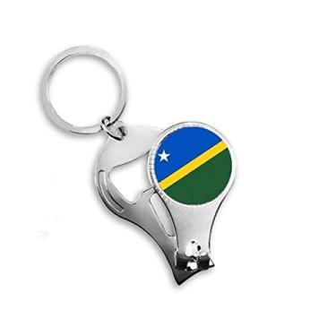 Imagem de mon Islands National Flag Oceania Country Nail Nipper Ring Chaveiro Abridor de Garrafas Cortador