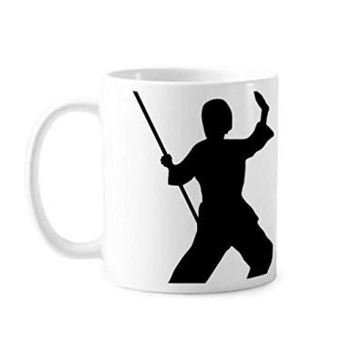 Imagem de Shaolin Stick China Arte Marcial Kung Fu Cultura Caneca Cerâmica Café Xícara de Porcelana Louça