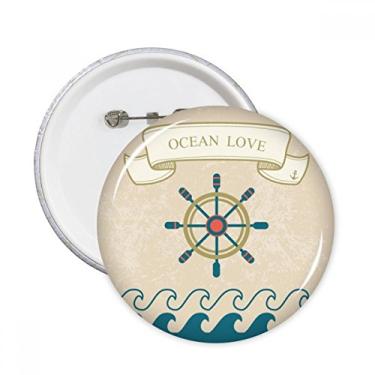 Imagem de Leme oceano amor mar padrão vela pinos redondos crachá botão emblema acessório decoração 5 peças