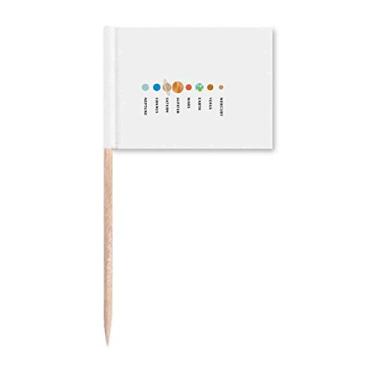 Imagem de Arranjo de nome planetário sistema solar bandeiras de palito marcador topo decoração de festa