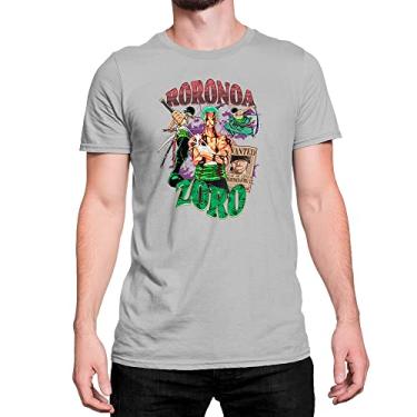 Imagem de Camiseta One Piece Roronoa Zoro Samurai Wanted Money Cor:Cinza;Tamanho:GG