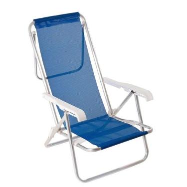 Imagem de Cadeira Reclinável Alumínio 8 Posições Azul - Mor I