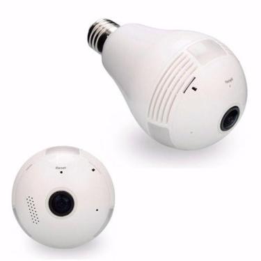 Imagem de Lâmpada Câmera Espiã 360 Panorâmica Wifi Ip Led Bivolt Microfone E Alt