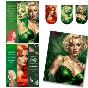 Imagem de Kit Os sete maridos de Evelyn Hugo 10 itens - 6 Marcadores de página, 3 marcadores magnéticos e 1 Art Print A5