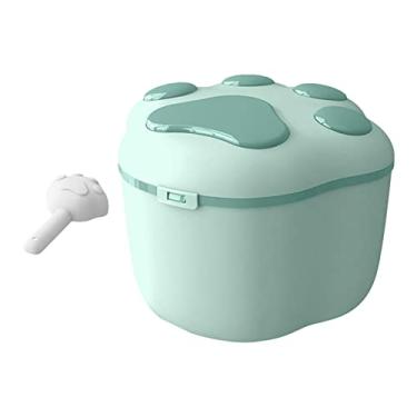 Imagem de Recipiente de Armazenamento de Ração de Cachorro 10 Kg Organizador de Caixa de Arroz Selado Lata, Verde